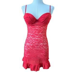 Victoria's Secret Womens Y2K "The Lacie" Coquette Push-up Babydoll Mini Dress S